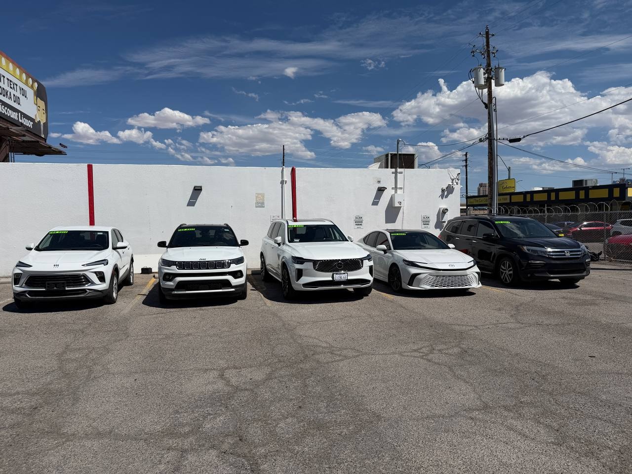 Vehicle lineup at ICar Auto Sales