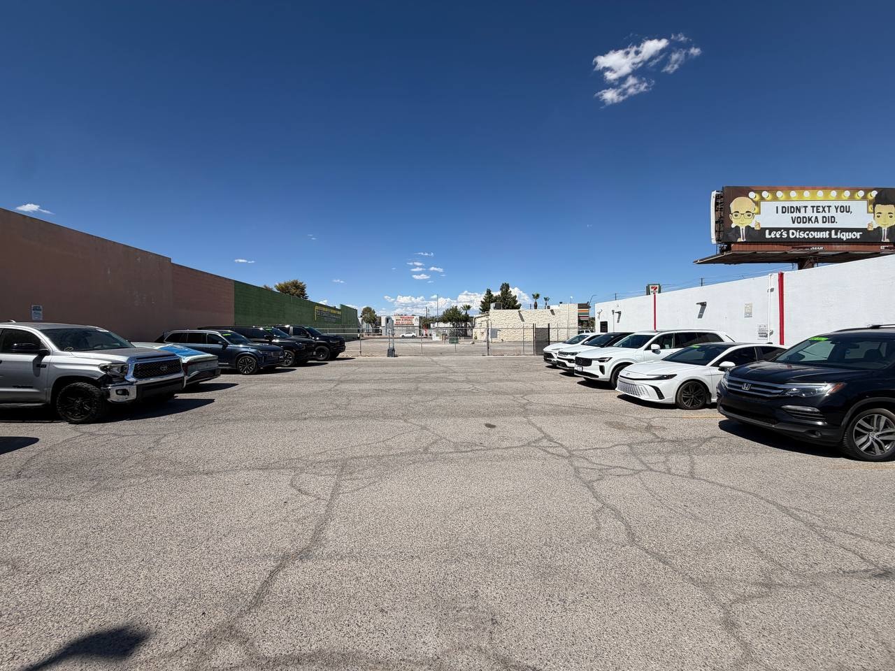 Wide view of the ICar Auto Sales lot